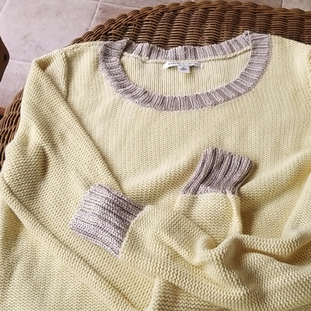 Yellow with gold trim sweater by Banana Republic